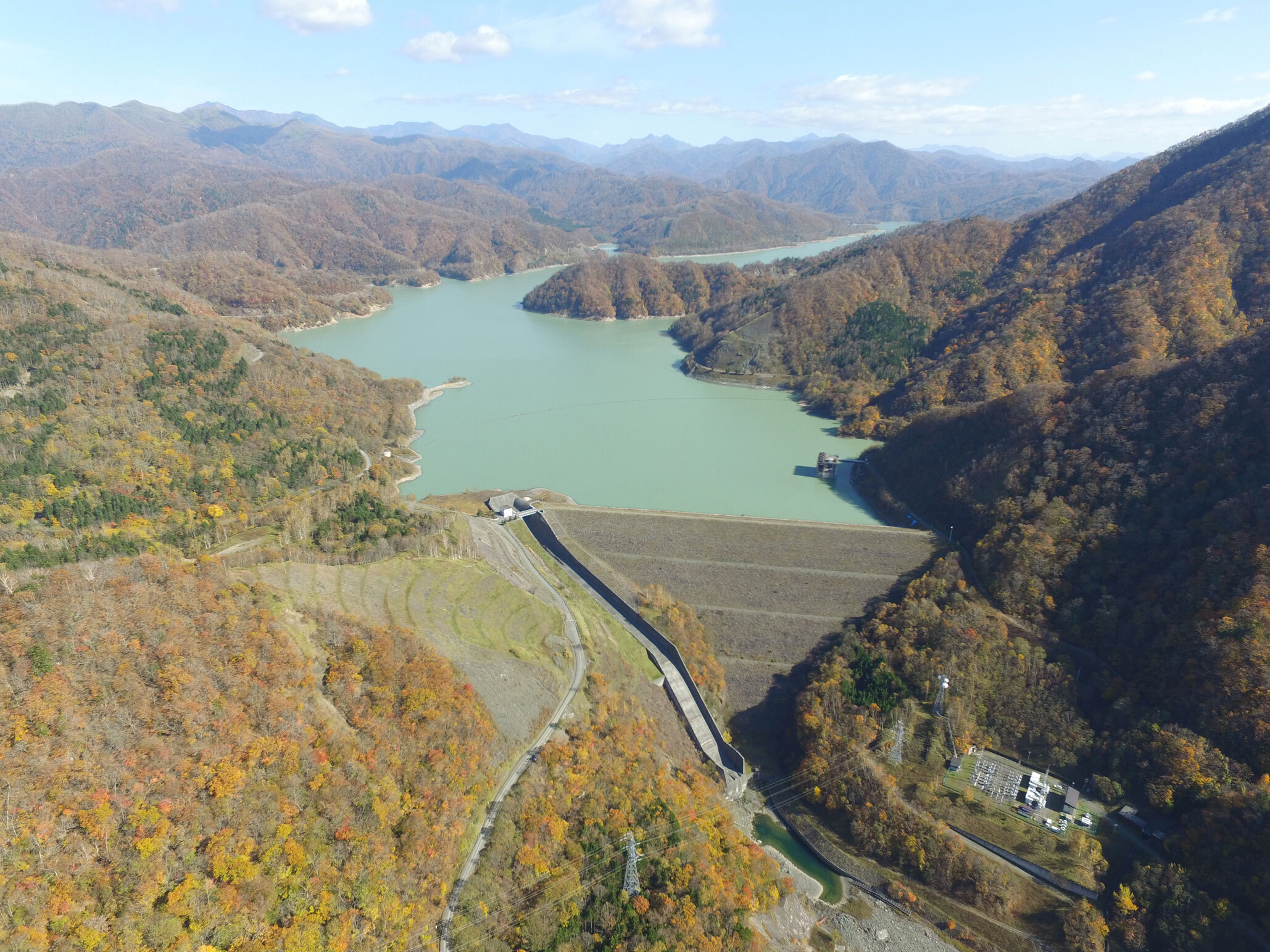 航空写真による高見ダム全景